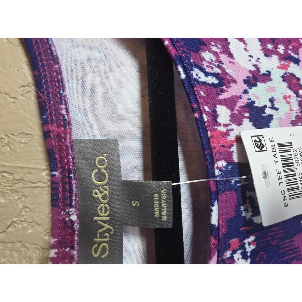 STYLE CO WOMENS PRINTED LONG-SLEEVE KN TINA PINK S - Picture 2 of 4